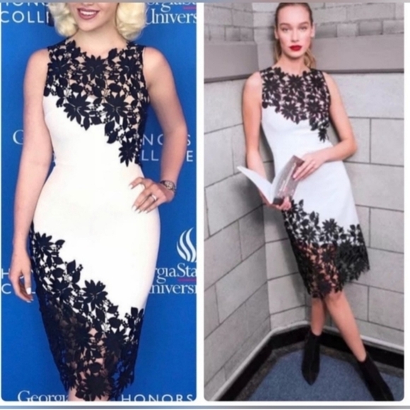 Alice + Olivia Dresses & Skirts - Alice + olivia margy white floral lace  sleevesless midi dress size 2